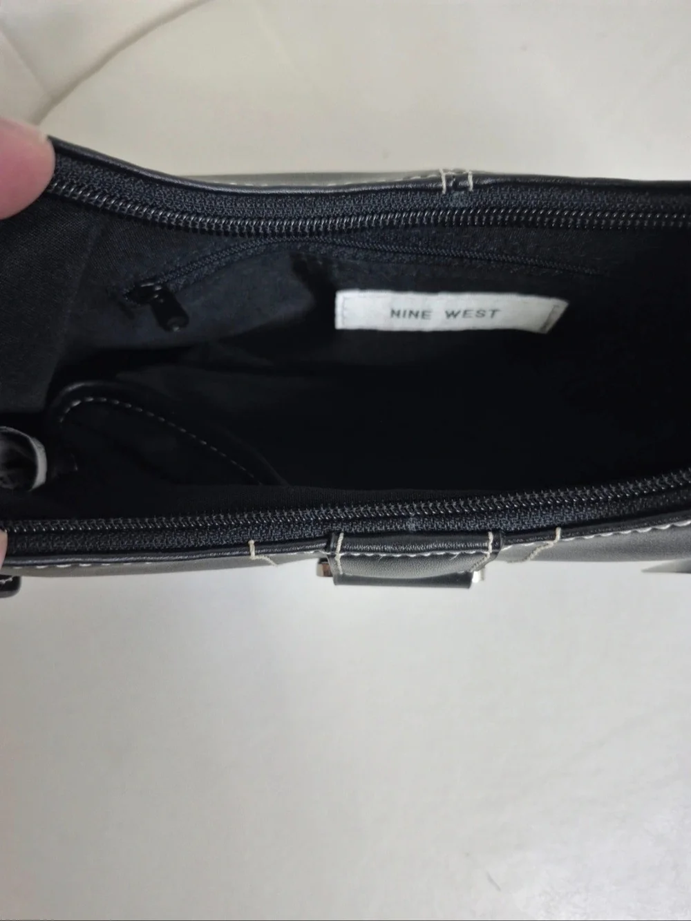 Nine West Black Shoulder Bag with Silver-Tone Accent